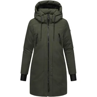 Wintermantel NAVAHOO "Wintermantel Winterzart 14", Damen, Gr. 4XL, grün (schwarz olive), Obermaterial: 100% Polyester PES.  Obermaterial: Futter: 100% Polyester PES. 100% Polyester PES., Mäntel Wintermantel