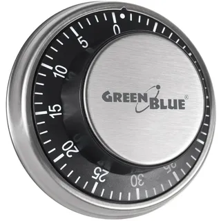 Green Blue GB152 Mechanischer Küchentimer Zeitmesser Eieruhr mit Magnetischer Rückseite Kochuhr Kurzzeitmesser 59min, Silver - Black