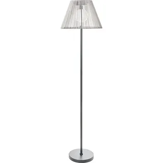 BELIANI LED Solar Stehlampe Grau Kunststoff u. Metall Geflochten Wiederaufladbar 123 cm Hoch Modern Außenleuchte Outdoor Garten Solarlampe Gartenlampe - Grau