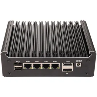 HSIPC N150 Firewall Micro Appliance, Mini PC, Nano Computer, Router Compatiable with Pfsense OPNsense 16G RAM 256G SSD, 4*i226-V RJ45 Console AES-NI