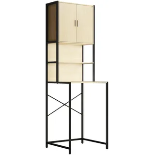VCM Edino Waschmaschinenschrank 64 x 189 x 48 cm Eiche/Schwarz Holz