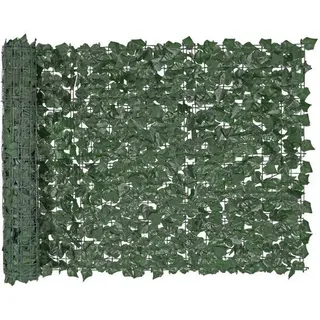 Sichtschutzzaun Efeu, 99x249cm - Künstlicher- grüner Wandschirm -Grüner Efeuzaun mit verstärkter Verbindung - Künstliche Hecken mit Weinblättern - Dekoration für Garten, Hof, Balkon - Terrassendeko