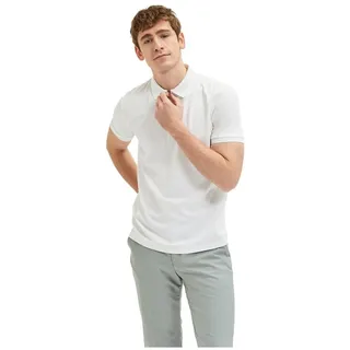 Selected Homme Slhfave Zip Ss Polo Noos, Herren Polohemd mit halbem Reißverschluss, Regular Fit, Bio-Baumwolle & recyceltes Polyester, Für jeden Anlass, Freizeithemd, Cloud Dancer/Weiß