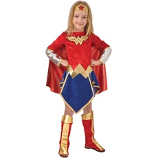 Ciao Wonder Woman costume disguise girl official DC Comics (Size 5-7 years), Red, Blue
