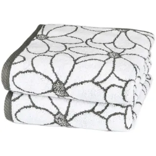 Ross Blütenfond Handtuch 50 x 100 cm schwarz-weiß