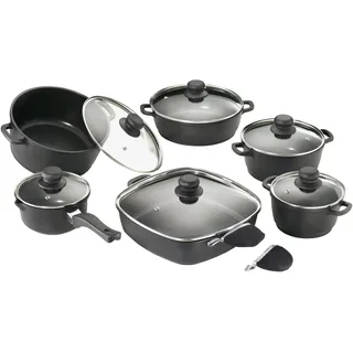 Karcher Topf-Set 6-tlg. Kochtopf + Servierpfanne + Schmorpfanne + Stieltopf + Glasdeckel