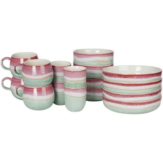 Butlers Geschirrset 16-tlg. Medley 4 Personen , Mintgrün , Keramik , 1x1x1 cm , Geschirr, Geschirrsets
