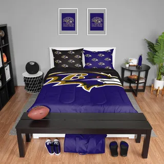 FOCO 3-teiliges Bettwäsche-Set mit Steppdecke in den Farben des New York Giants NFL Teams, Full-Size