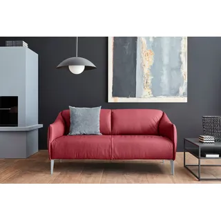 W.SCHILLIG 2,5-Sitzer "sally Designsofa, Loungesofa, bequem, schmale Armlehnen, Breite 174cm" mit Metall-Winkelfüßen in Silber matt, Breite 174 cm, ruby rot z59