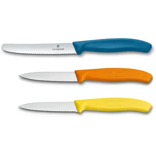 Victorinox Swiss Classic Messerset 3-tlg. 3 x 11,5 cm Gemüse-/Tomaten-/Frühstücksmesser Gelb/Orange/Blau
