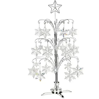 HOHIYA Metall Weihnachten Ornament Display Baum drehbarer Ständer 119,4 cm (Silber)