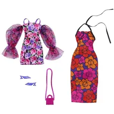 Barbie Clothes Floral-themed Fashion And Accessory 2-Pack For Dolls
