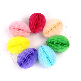 SUNBEAUTY Ostern Deko Ostereier Papier Wabenbälle Osterdekoration 10cm (Mix)