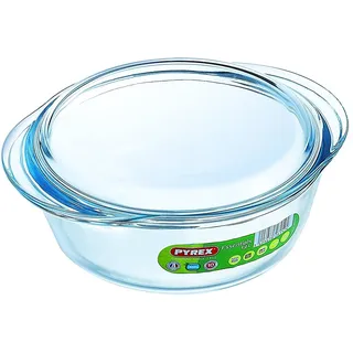 Pyrex Essentials Glas runder Auflauf Hohe Beständigkeit 1,1 L (+ 0,3 L Deckel)