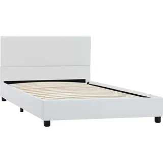 vidaXL Bettgestell Weiß Kunstleder 90x200 cm - Weiß