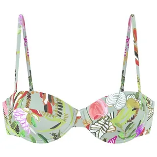 s.Oliver Balconette-Bikini-Top Damen grün bedruckt Gr.38 Cup D