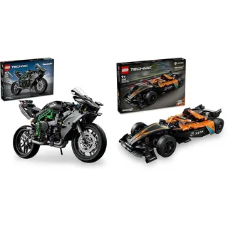 LEGO Technic Kawasaki Ninja H2R Motorrad, Geschenk für Kinder & Erwachsene & Technic NEOM McLaren Formula E Race Car, Rennwagen Spielzeug für Kinder ab 9 Jahren