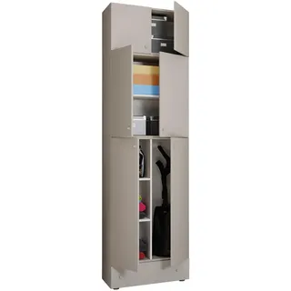 VCM Putzschrank Lona 70 x 240 x 39 cm Grau/Weiß