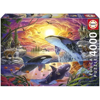 Educa Orcas und Wölfe. 4000 Teile Puzzle für Erwachsene | One Size