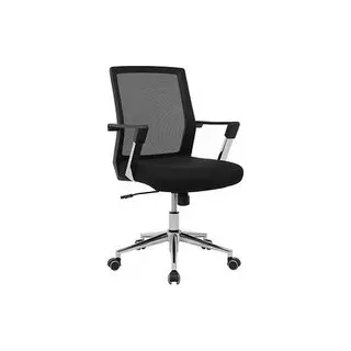 SONGMICS Bürostuhl, OBN83B Stoff schwarz, Gestell chrom