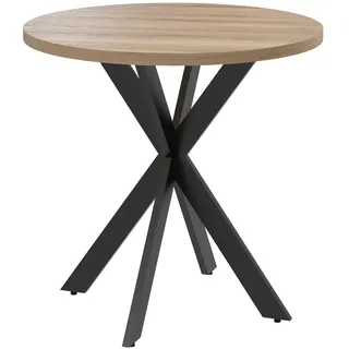 HOMCOM Esstisch 75 x 75 cm rund Küchentisch für 2-4 Personen modern Esszimmertisch mit Spinnenfuß Kleiner Tisch für Küche, Esszimmer und Wohnzimmer Braun