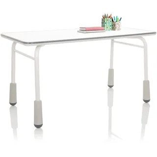 hjh OFFICE Kinderschreibtisch höhenverstellbar Kid GRO T Kinder- und Jugendschreibtisch Schülerschreibtisch 120x60 cm, Weiß/Grau 653753