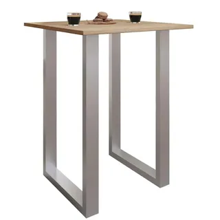 VCM Bartisch Xona ca. 80x102x50 cm Eiche/Silber