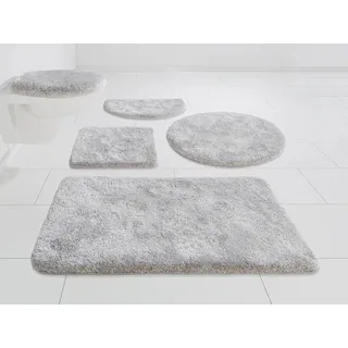 Badematte GRUND "Melos, Badvorleger, Badezimmer Teppich, sehr weich" Gr. 2, grau, H:27mm, Kunstfaser, Badematten, Badematte, melierte Optik, sehr weicher Flor, Melange-Effekt, Made in Europe, Topseller