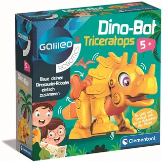 CLEMENTONI Galileo Robotics DinoBot Triceratops - Dinosaurier Modellbausatz,Spielzeug Roboter für Kinder ab 5 Jahren,