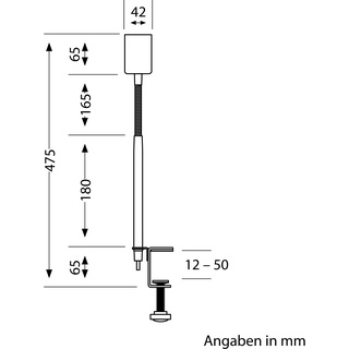 ledscom.de Klemmleuchte, Schwanenhals LELE, Schalter, weiß matt, 1x E27 max. 60W,