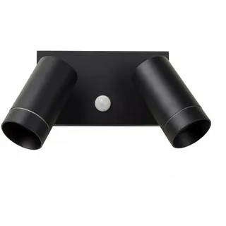 Wandspot außen Sensor flexibel Schwarz IP54 Terrasse b:18 cm GU10 Strahler Lampe