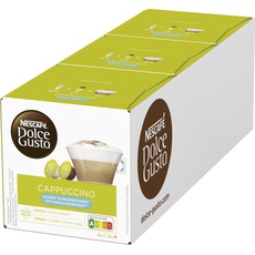 NESCAFÉ Dolce Gusto Cappuccino ungesüsst & fettarm, 48 Kaffeekapseln für 24 Portionen (100% Arabica, Cappuccino skinny & unsweetened), 3er Pack (3x16 Kapseln)
