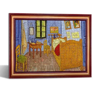Trefl – PuzzleFrame – Van Goghs Zimmer in Arles, Vincent Van Gogh – 500 Teile, gerahmtes Puzzle, für Erwachsene und Kinder ab 10 Jahren