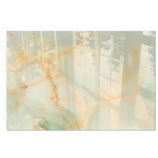 Tulup Kaminbodenplatte Glas 60 x 40 x 0,4 cm Türkis