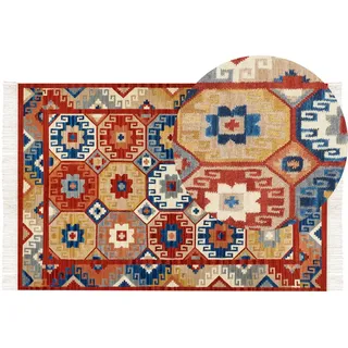 Beliani Kelim-Teppich Lusarat 300/200 cm , Multicolor , Textil , Orientalisch , Rechteckig , 200x300 cm , Teppiche und Böden, Teppiche, Webteppiche