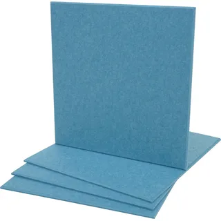 4er-Set Akustikwandpaneel HWC-L52, Wandpaneele Akustikplatten, schalldämmend 1qm Fläche 50x50cm blau - Blau