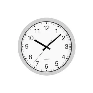 Quarz Wanduhr 30 cm x 40 mm Silber