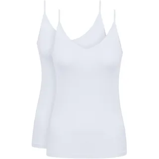 Spaghettitop MEY "Pure Sense", Damen, Gr. XXL (3XL), weiß, Feinripp, Obermaterial: 50% Viskose, 46% Polyamid, 4% Elasthan, unifarben, körpernah hüftbedeckend, tiefer V-Ausschnitt, Tops Spaghettitop, ohne auftragende Seitennähte, tiefer V-Ausschnitt, Topseller