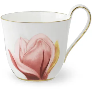 Royal Copenhagen Flora Tasse mit hohem Henkel, Magnolie, 325 ml, Weiß/Mehrfarbig