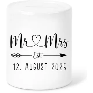 Mr und Mrs spardose personalisierte Hochzeitsspardose Hochzeitsgeschenk Geld zur Hochzeit Geldgeschenk Sparschwein Sparbüchse aus Keramik