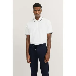 bugatti Poloshirt, mit Kontraststreifen und Bruststickerei, weiß