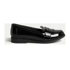 Girls M&S Collection Kids' Leather FreshfeetTM School Shoes (13 Small - 9 Large) - Black, Black - 5 L-STD