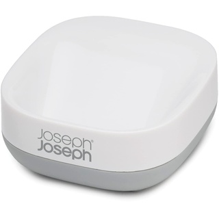 Joseph Joseph Bathroom Slim – Kompakte Seifenschale mit rutschfester Basis - Weiß/Grau