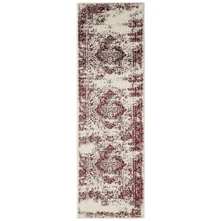 benuta Teppich Suki, rechteckig, Höhe: 6 mm, Kunstfaser, Berber, Ethno-Style, Wohnzimmer rot rechteckig | 80 cm x 240 cm x 6 mm