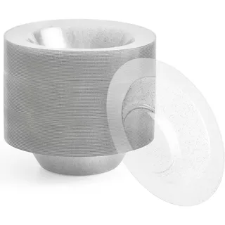 MATANA 25 Klare Plastikschalen mit Silberglitzer, Suppenteller, Suppenschalen (360ml) - Suppenschüssel für Hochzeiten, Geburtstage, Taufen, Weihnachten, Partys - Mehrweg & Stabil
