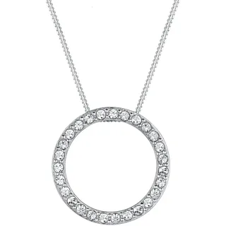 Elli Kette Kreis Geo Anhänger Funkelnd mit Kristallen 925 Silber
