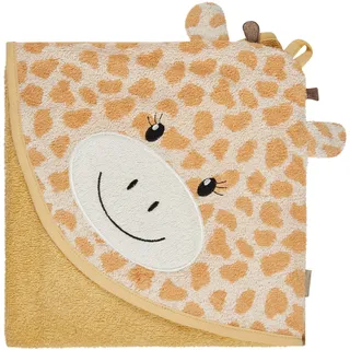 Sterntaler Kapuzenbadetuch 100x100cm Giraffe Kaya – Kuscheliges Badetuch aus saugfähiger Baumwolle – Mit süßen 3D-Ohren für Babys und Kleinkinder, Sandfarben