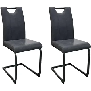byLIVING Esszimmerstuhl Banff Mikrofaser anthrazit 2er Set