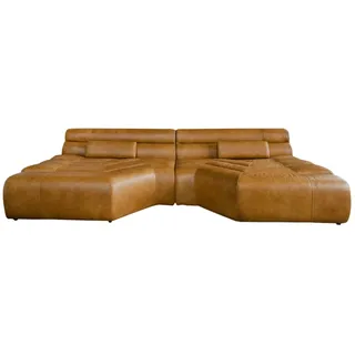 KAWOLA Big Sofa TARA Wohnlandschaft Leder cognac 286x75x148cm (B/H/T)