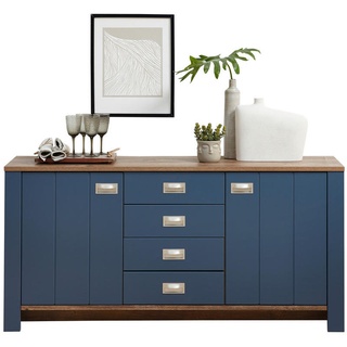 Innostyle Sideboard Blau, Braun, Eichefarben - 163x79x45 cm